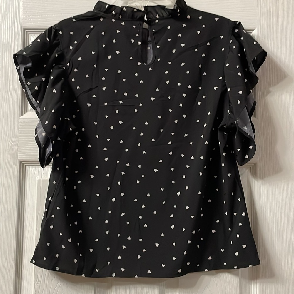 ❤️ 5/$25 - SHEIN Heart blouse - Sz L - Picture 3 of 6